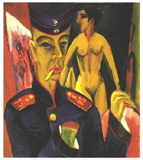 Ernst Ludwig Kirchner Self-portrait as a Soldier oil painting picture